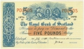 Royal Bank Of Scotland To 1967 5 Pounds,  1. 7.1952